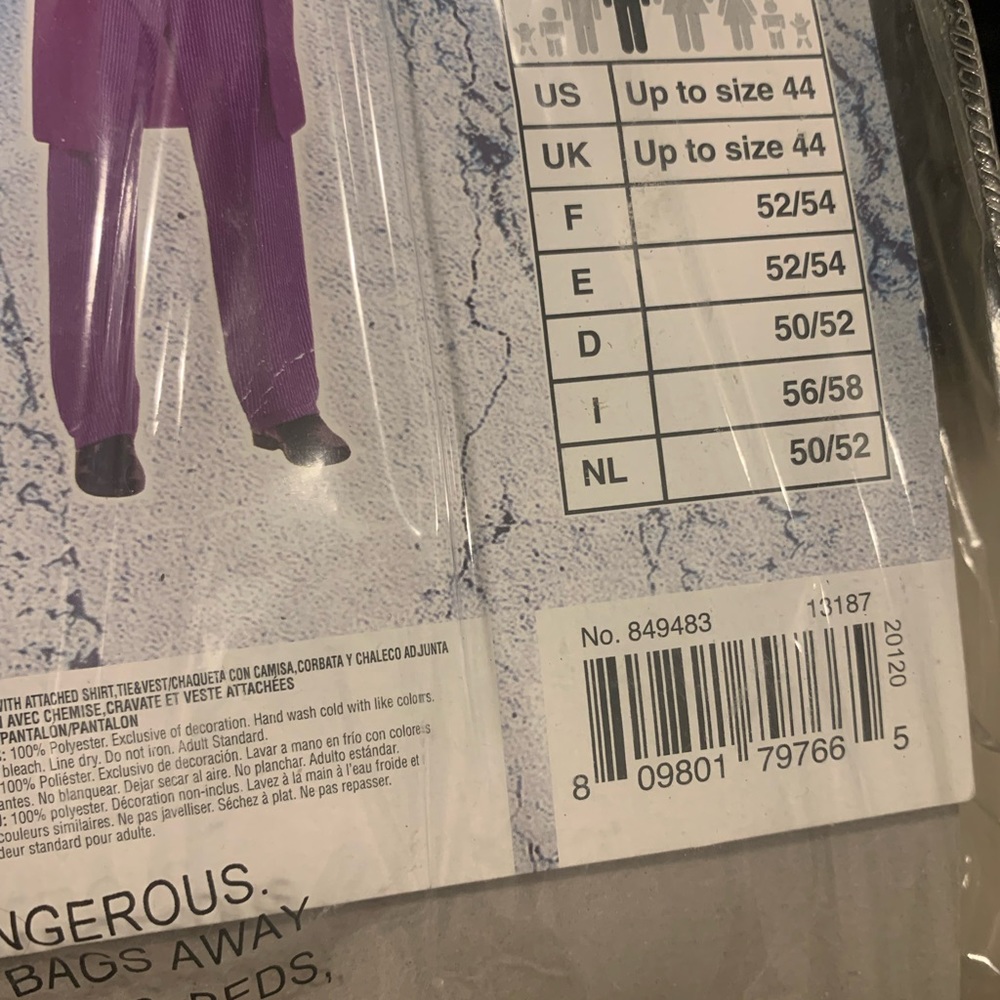 PARTY CITY Mens Joker Costume Adult Standard